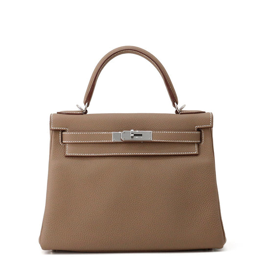 HERMES Kelly Retourne Etoupe Togo Leather Size 28