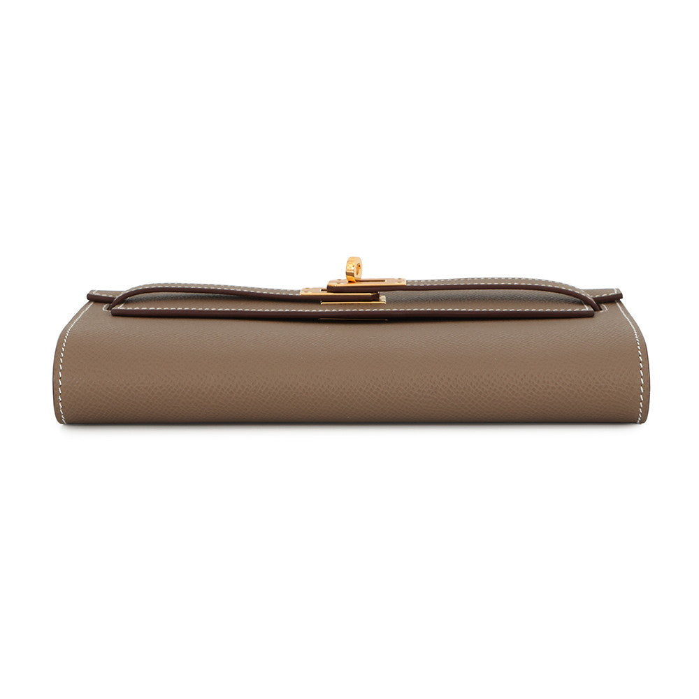 HERMES Kelly wallet long to go Etoupe Epsom