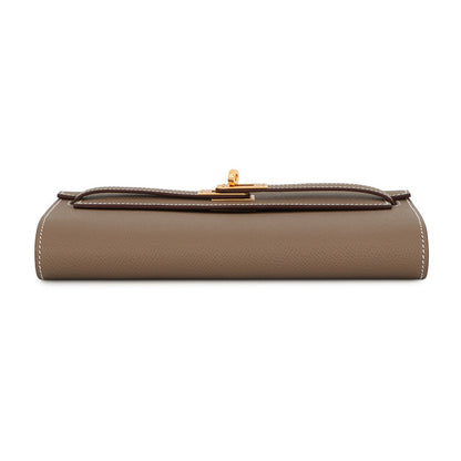 HERMES Kelly wallet long to go Etoupe Epsom