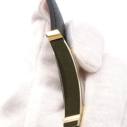 HERMES H Watch GM H34mm×W30mm Stainless Steel Gold Plated Epsom(Black) Silver DialHH1.801