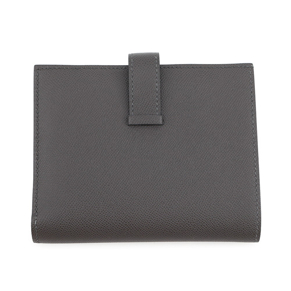 HERMES Bean compact Ardoise Veau Madame