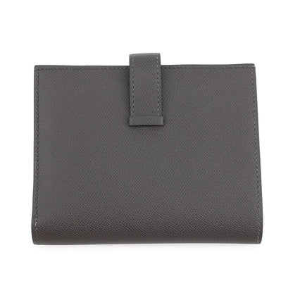 HERMES Bean compact Ardoise Veau Madame