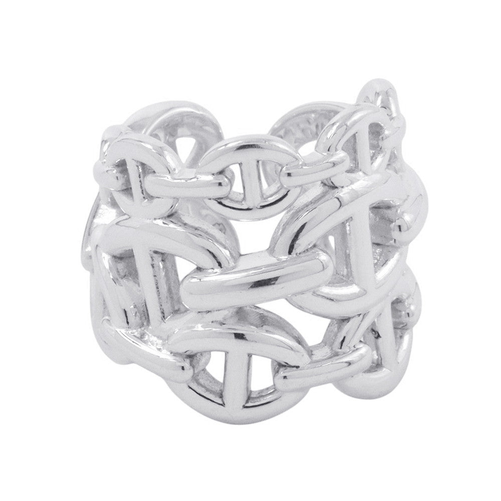 HERMES Chaine d'Ancre Anchene Ring Size GM/47/#7 SV925