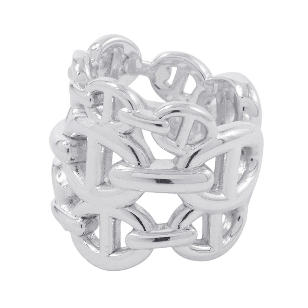 HERMES Chaine d'Ancre Anchene Ring Size GM/47/#7 SV925