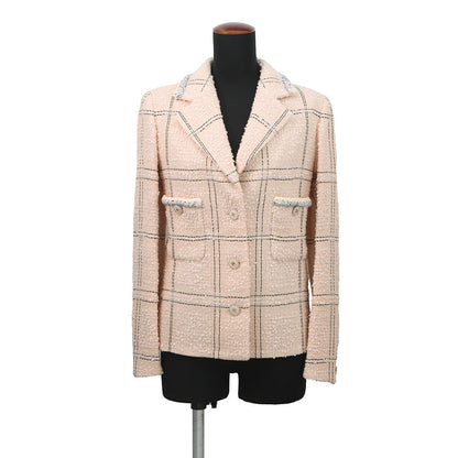 CHANEL CC LogoButton TweedJacket Size 34 Pink/BlackP71173 Wool76% Acryl22% Polyester1% Polyamide1%