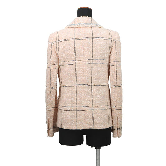 CHANEL CC LogoButton TweedJacket Size 34 Pink/BlackP71173 Wool76% Acryl22% Polyester1% Polyamide1%