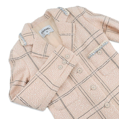 CHANEL CC LogoButton TweedJacket Size 34 Pink/BlackP71173 Wool76% Acryl22% Polyester1% Polyamide1%