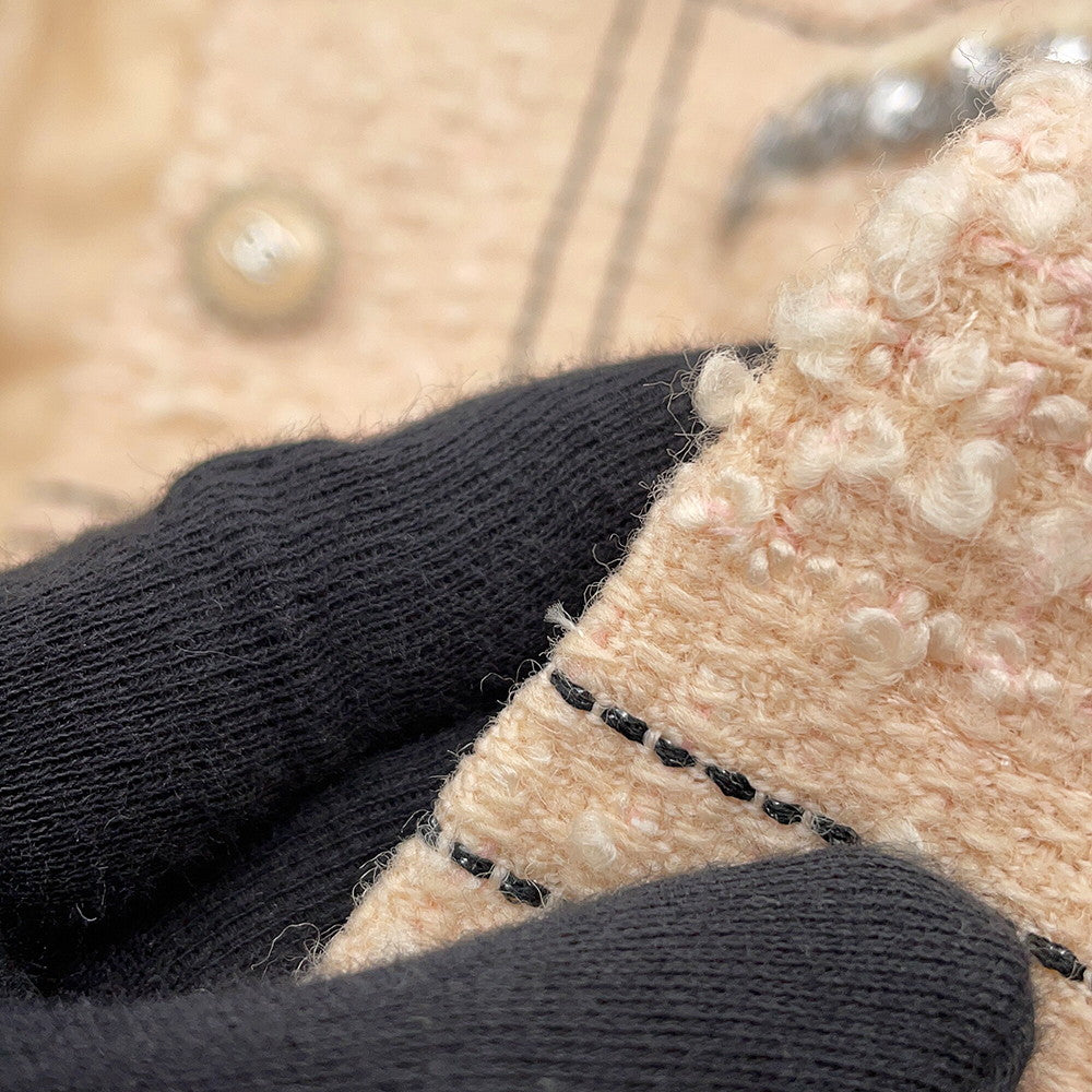 CHANEL CC LogoButton TweedJacket Size 34 Pink/BlackP71173 Wool76% Acryl22% Polyester1% Polyamide1%