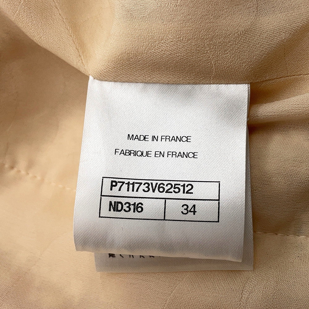 CHANEL CC LogoButton TweedJacket Size 34 Pink/BlackP71173 Wool76% Acryl22% Polyester1% Polyamide1%