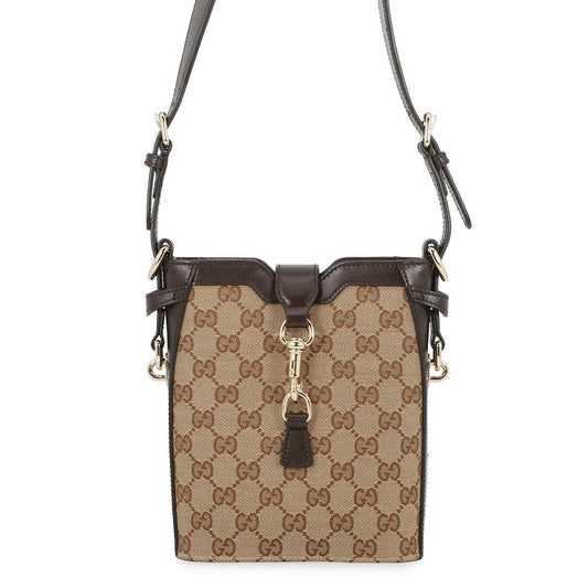 GUCCI Mini bucket Beige/Brown782919 GG Canvas Leather