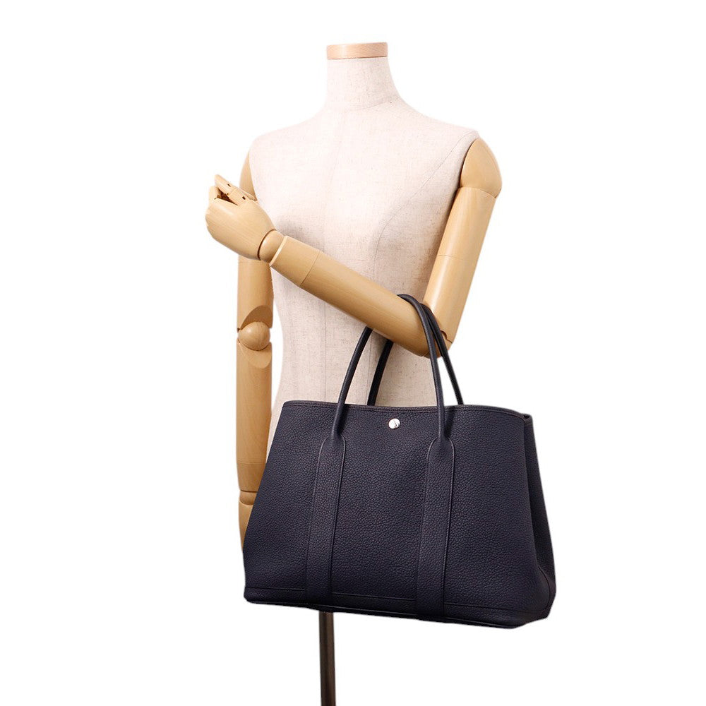 HERMES Garden Party Blue Indigo Negonda Leather Size PM