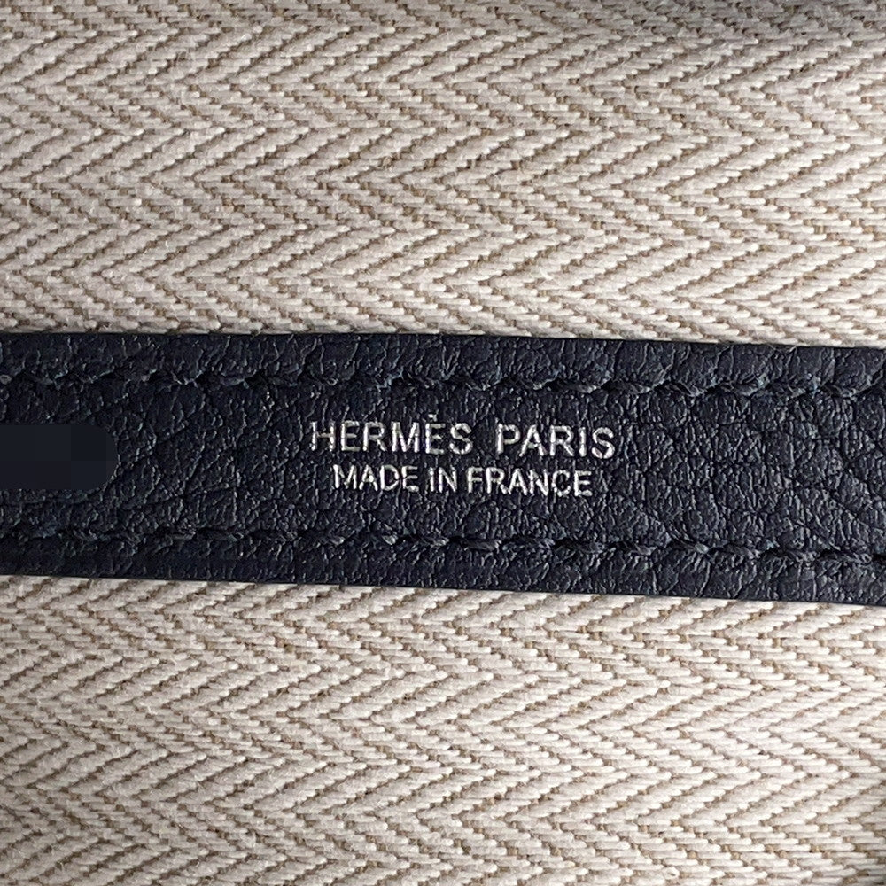 HERMES Garden Party Blue Indigo Negonda Leather Size PM
