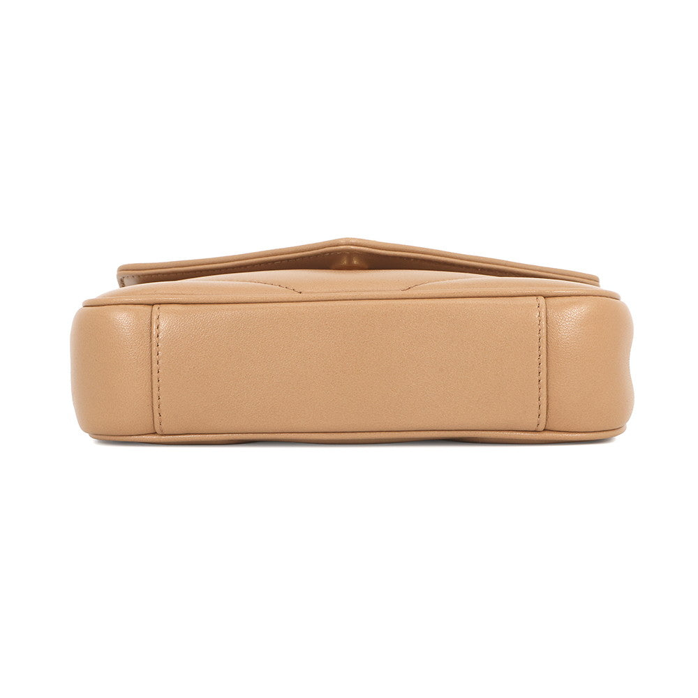 SAINT LAURENT PARIS Loulou Toy Chain Shoulder Bag Natural Tan821749 Lambskin Size Mini