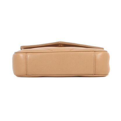 SAINT LAURENT PARIS Loulou Toy Chain Shoulder Bag Natural Tan821749 Lambskin Size Mini