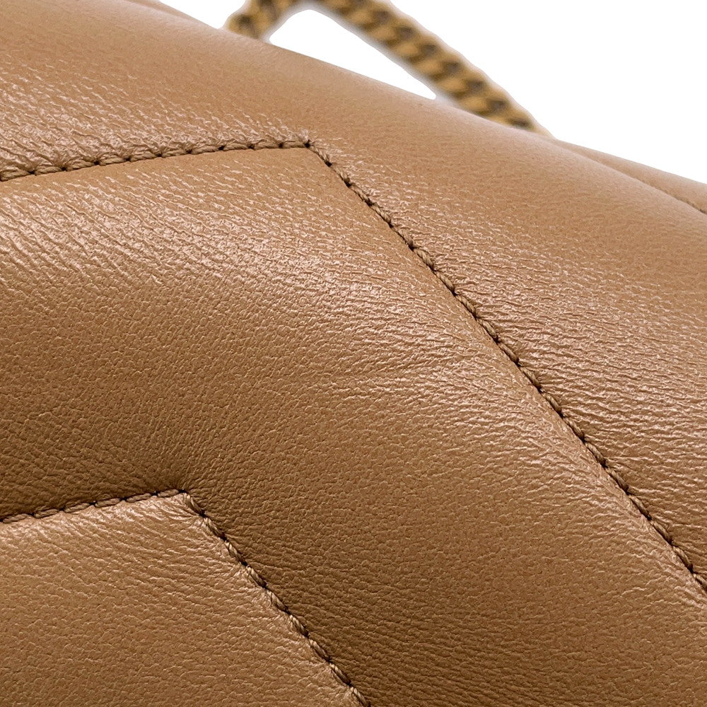 SAINT LAURENT PARIS Loulou Toy Chain Shoulder Bag Natural Tan821749 Lambskin Size Mini
