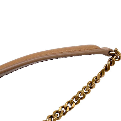 SAINT LAURENT PARIS Loulou Toy Chain Shoulder Bag Natural Tan821749 Lambskin Size Mini