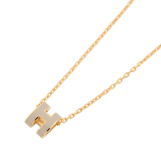 HERMES Pop Ash Necklace Size Mini Marong rasse Gold Plated Lacquer