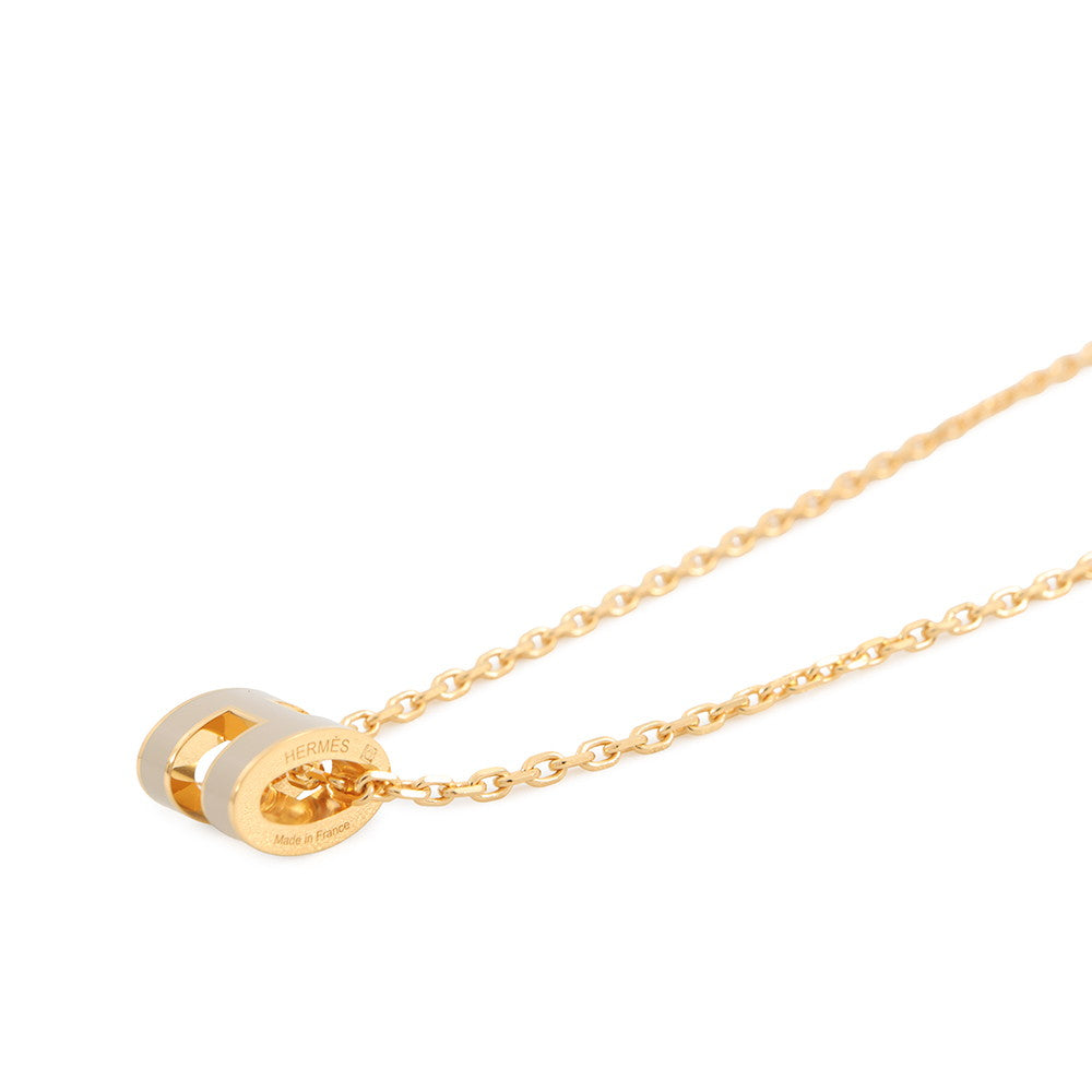 HERMES Pop Ash Necklace Size Mini Marong rasse Gold Plated Lacquer