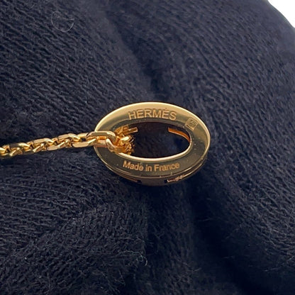 HERMES Pop Ash Necklace Size Mini Marong rasse Gold Plated Lacquer