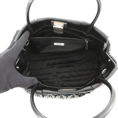 MIUMIU Matelassé 2-Way Handbag Black5BA202 Leather