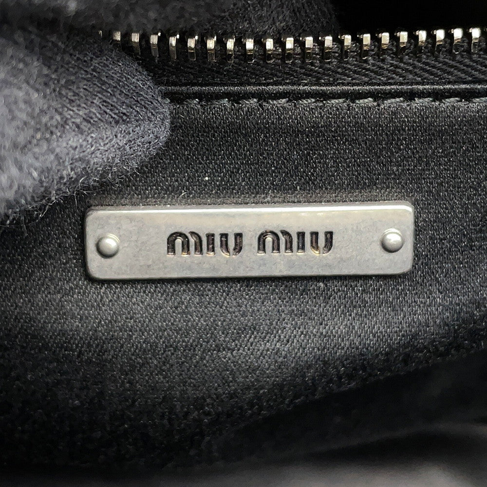 MIUMIU Matelassé 2-Way Handbag Black5BA202 Leather