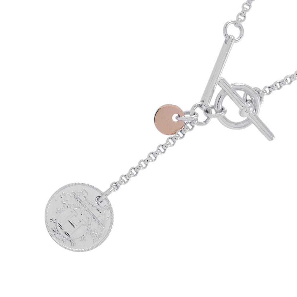 HERMES Ex Libris Necklace Size PM SV925 K18PG