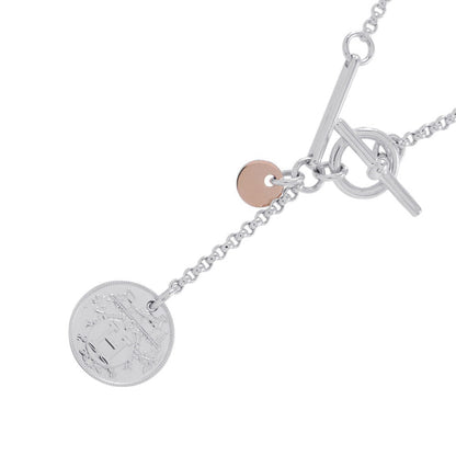 HERMES Ex Libris Necklace Size PM SV925 K18PG