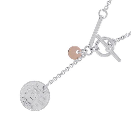 HERMES Ex Libris Necklace Size PM SV925 K18PG