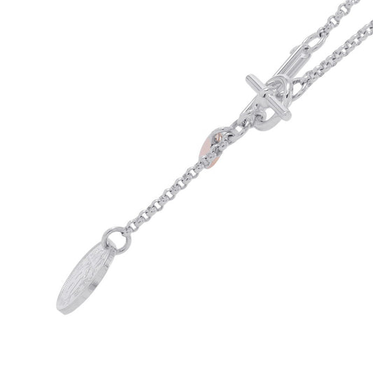 HERMES Ex Libris Necklace Size PM SV925 K18PG