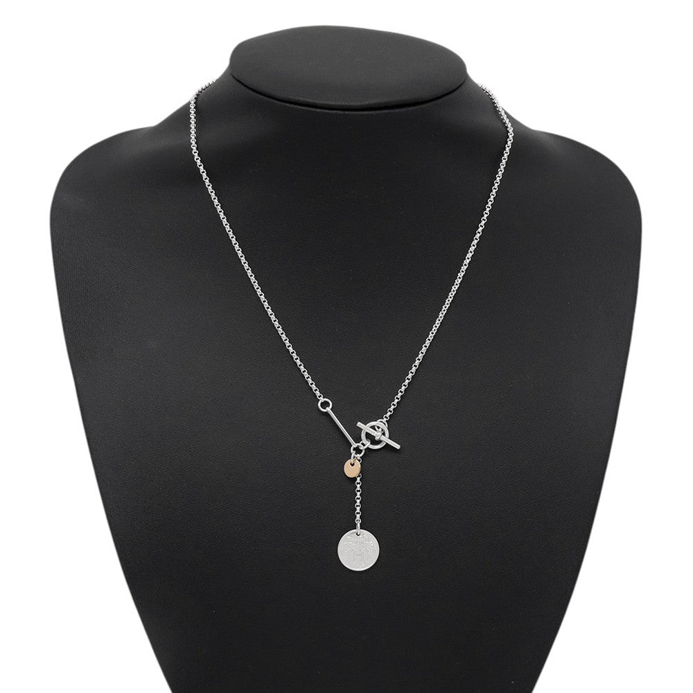 HERMES Ex Libris Necklace Size PM SV925 K18PG