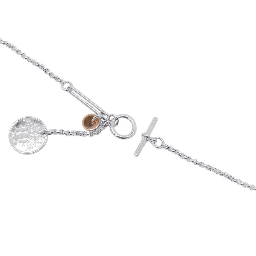 HERMES Ex Libris Necklace Size PM SV925 K18PG