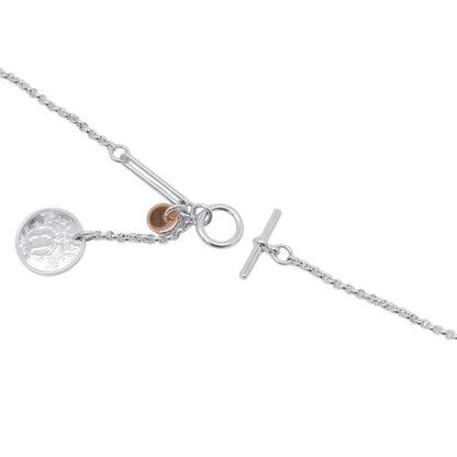 HERMES Ex Libris Necklace Size PM SV925 K18PG