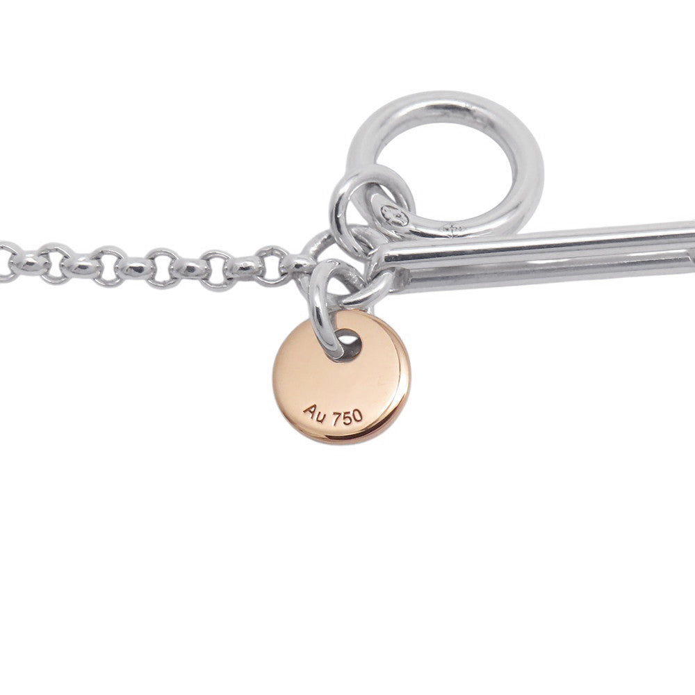 HERMES Ex Libris Necklace Size PM SV925 K18PG