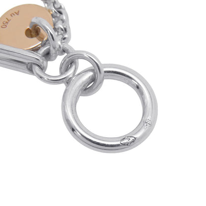 HERMES Ex Libris Necklace Size PM SV925 K18PG