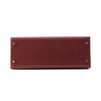 HERMES Kelly Sellier Rouge H Box Calf Leather Size 28