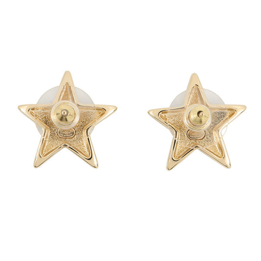 CHANEL CC Logo Star Earrings BlueABH462 Gold Plated