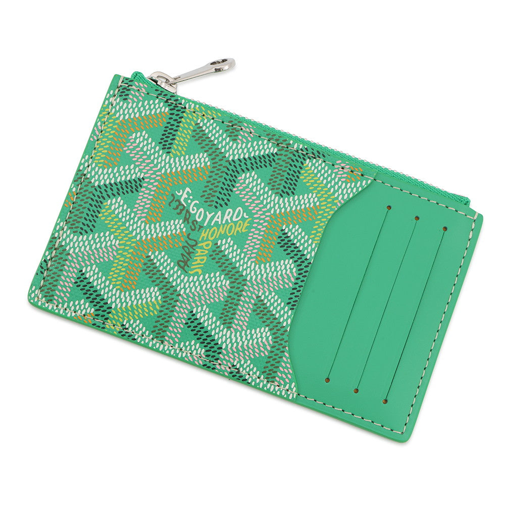 GOYARD Bourbon Zip-Around Card Holder Meadow GreenBOURBOPMLTY PVC/Leather