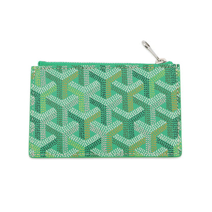 GOYARD Bourbon Zip-Around Card Holder Meadow GreenBOURBOPMLTY PVC/Leather