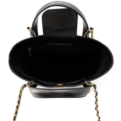 CHANEL Matelasse 2WayTote Bag BlackAS5777 Caviar Leather