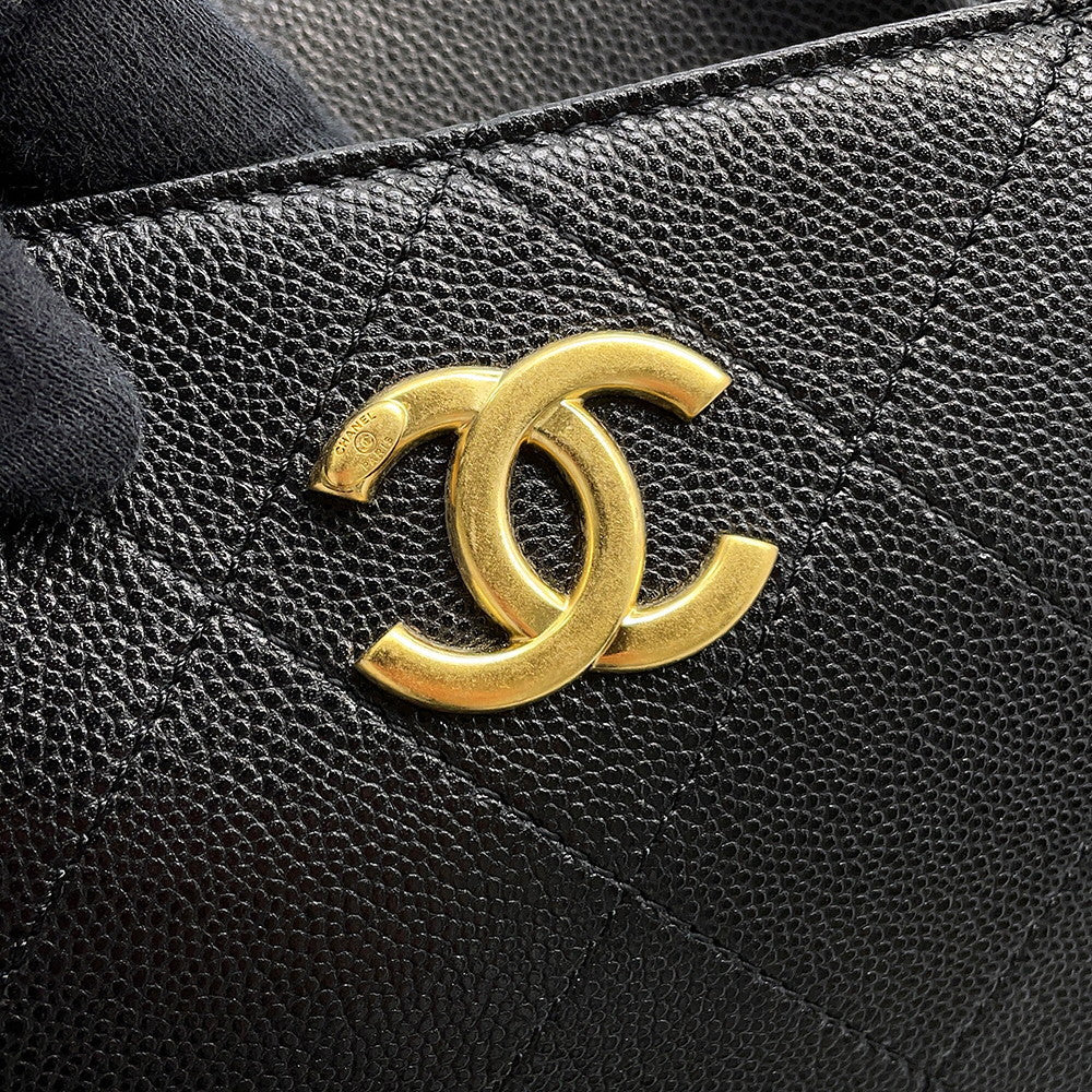 CHANEL Matelasse 2WayTote Bag BlackAS5777 Caviar Leather