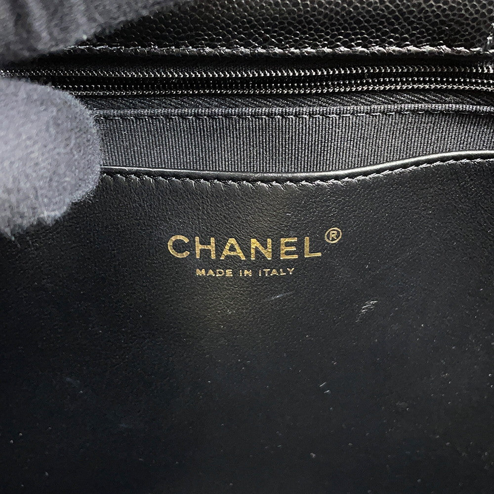 CHANEL Matelasse 2WayTote Bag BlackAS5777 Caviar Leather