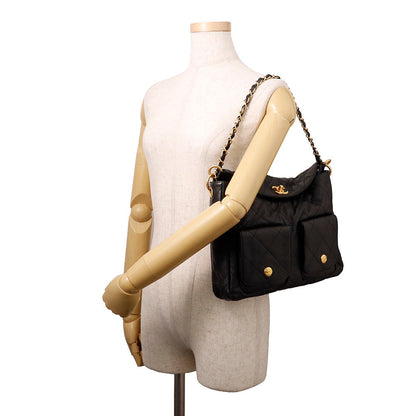 CHANEL Matelasse Hobo Bag BlackAS5384 Caviar Leather