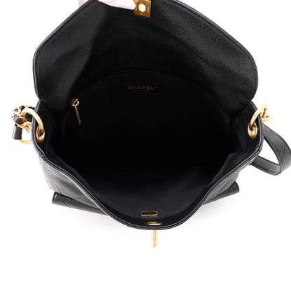 CHANEL Matelasse Hobo Bag BlackAS5384 Caviar Leather