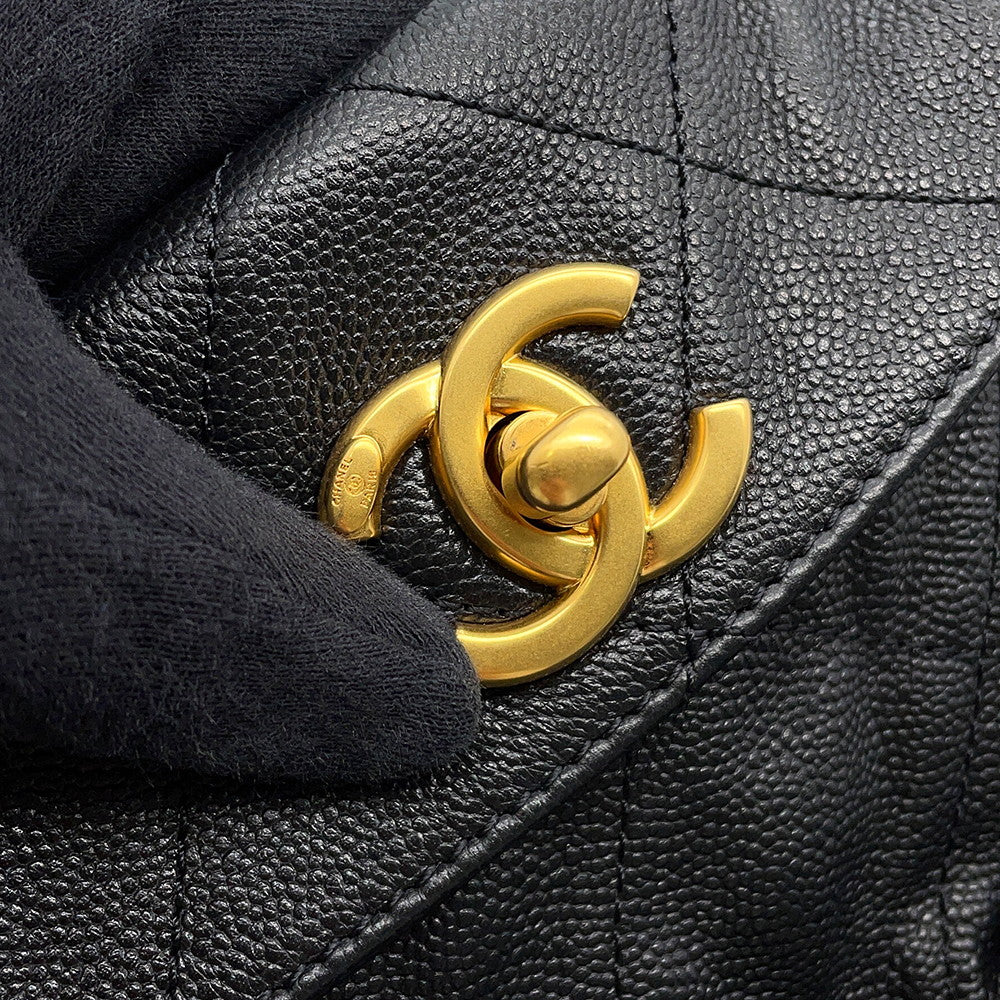 CHANEL Matelasse Hobo Bag BlackAS5384 Caviar Leather