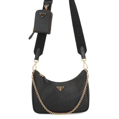 PRADA Re-Edition 2005 2WAYChainShoulder Bag Black1BH204 Saffiano LeatherLeather
