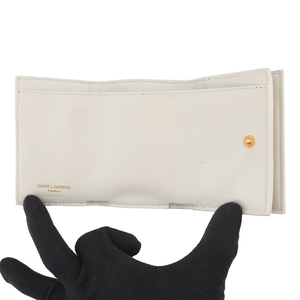 SAINT LAURENT PARIS Origami Tiny Wallet Off-white668274 Leather