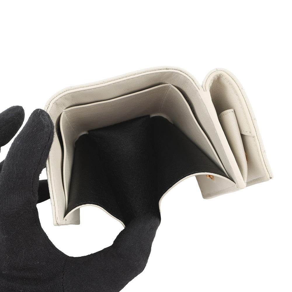 SAINT LAURENT PARIS Origami Tiny Wallet Off-white668274 Leather