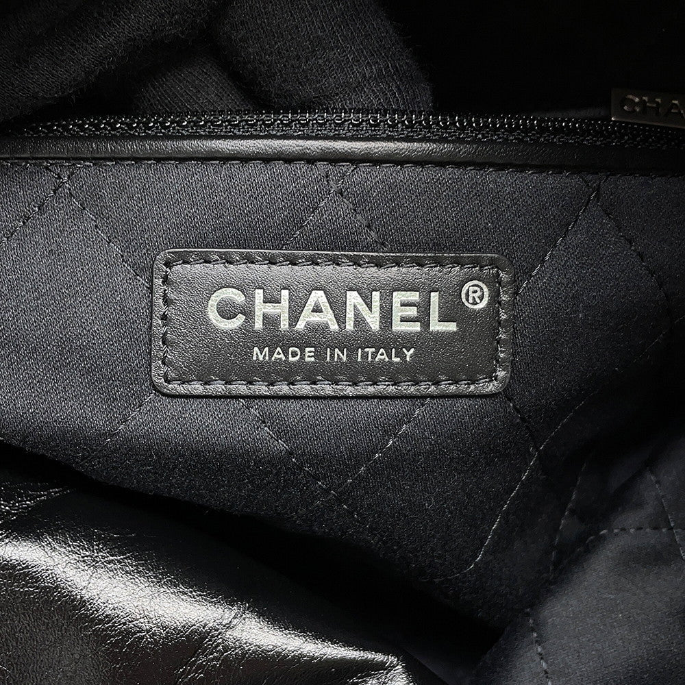 CHANEL CHANEL22 Handbag BlackAS3261 Shiny Calf Leather Size Small