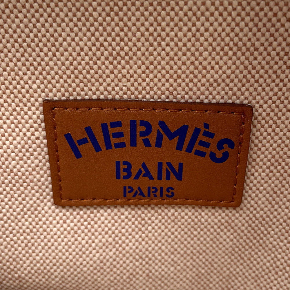 HERMES Cadrege Beach Bag Blue/Yellow/Pink Toile H