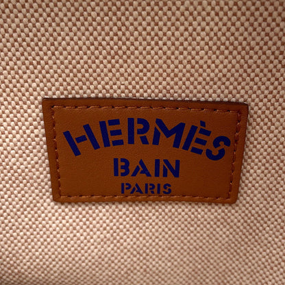 HERMES Cadrege Beach Bag Blue/Yellow/Pink Toile H